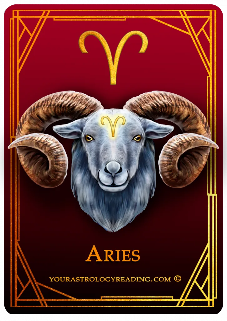 Astro Manifestation Aries zodiac card artwork from the official sales page