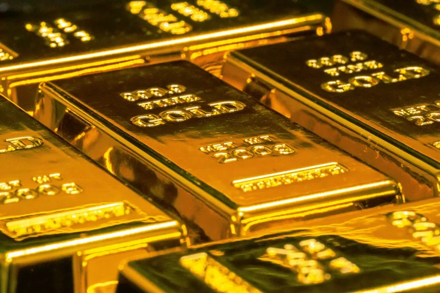 Stacked gold bars (illustrative stock photo)