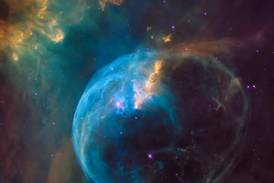 Colourful nebula in deep space (illustrative stock photo)